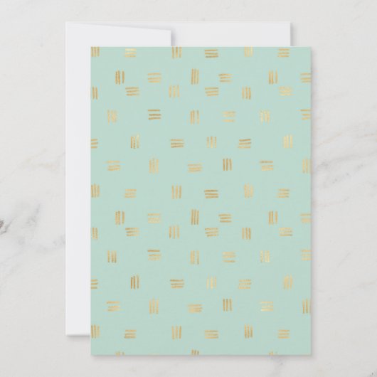 Modern Mint Green Sage Gold Foil Lijst bruiloft Kaart (Achterkant)