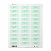 Modern Mint Green Script Return Address Etiket (Full Sheet)