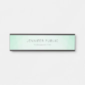 Modern Mint Green Simple Elegant Trendy Sjabloon Deurbordje (Voorkant)
