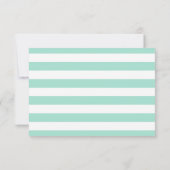 Modern Mint Green Stripes Floral RSVP Antwoord (Achterkant)