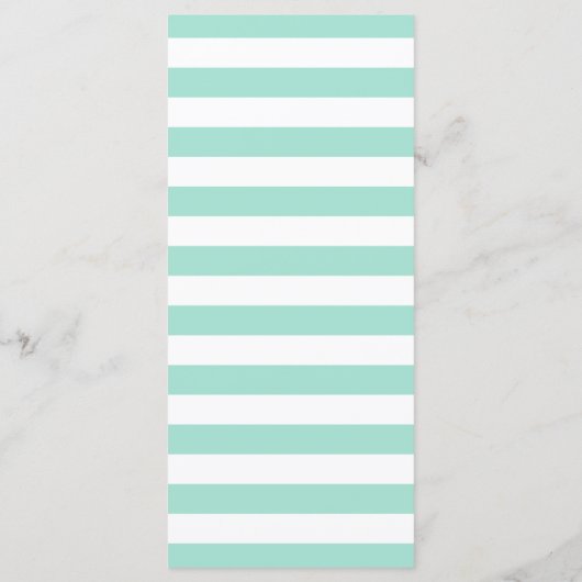 Modern Mint Green Stripes Floral Wedding Menu (Achterkant)