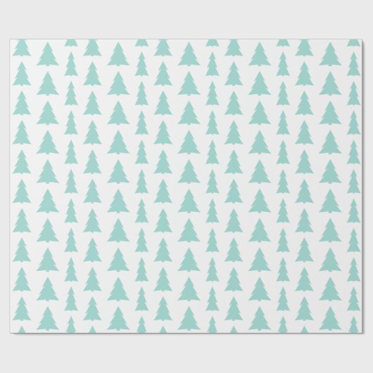 Modern Mint Green Trees Geometric Pattern Cadeaupapier (Vlak)