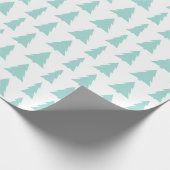 Modern Mint Green Trees Geometric Pattern Cadeaupapier (Hoek)