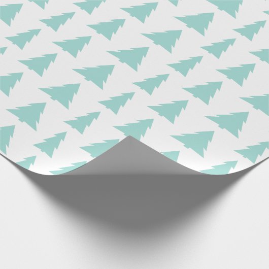 Modern Mint Green Trees Geometric Pattern Cadeaupapier (Hoek)