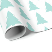 Modern Mint Green Trees Geometric Pattern Cadeaupapier (Rol Hoek)