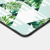 Modern Mint Green Tropical Triangles Patroon Bureaumat (Hoek)