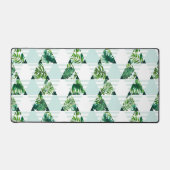 Modern Mint Green Tropical Triangles Patroon Bureaumat (Voorkant)