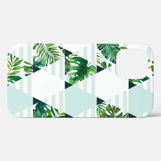 Modern Mint Green Tropical Triangles Patroon Case-Mate iPhone Case (Achterkant (horizontaal))