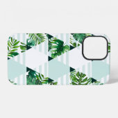 Modern Mint Green Tropical Triangles Patroon iPhone Hoesje (Achterkant horizontaal)