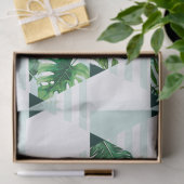 Modern Mint Green Tropical Triangles Patroon Tissuepapier (Geschenk)
