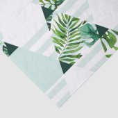 Modern Mint Green Tropical Triangles Patroon Tissuepapier (Detail)