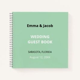 Modern Mint Green Wedding Guest Book Notitieboek