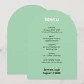 Modern Mint Green Wedding Menu Kaart (Voorkant / Achterkant)
