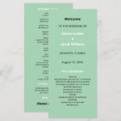 Modern Mint Green Wedding Programma (Voorkant / Achterkant)