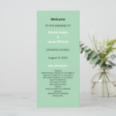 Modern Mint Green Wedding Programma (Staand voorkant)