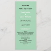 Modern Mint Green Wedding Programma (Voorkant)