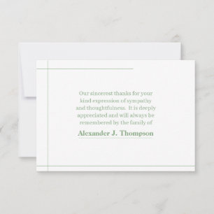 Modern Mint Green & White Abstract Funeral Bedankkaart