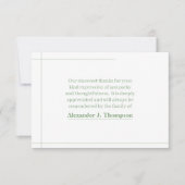 Modern Mint Green & White Abstracte begrafenis Bedankkaart (Voorkant)