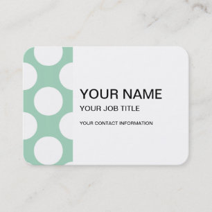 Modern Mint Green White Polka Dots Pattern Visitekaartje