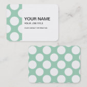 Modern Mint Green White Polka Dots Pattern Visitekaartje (Voorkant / Achterkant)