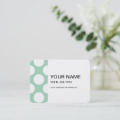 Modern Mint Green White Polka Dots Pattern Visitekaartje (Staand voorkant)