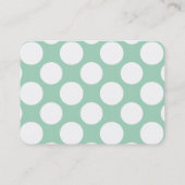 Modern Mint Green White Polka Dots Pattern Visitekaartje (Achterkant)