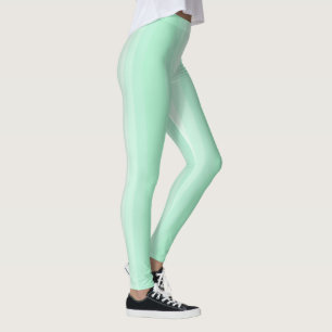 Modern Mint Green White Stripes Trendy Sjabloon Leggings