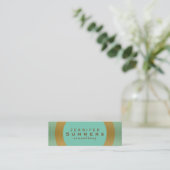Modern Mint-Groen & Goud geometrisch patroon Mini Visitekaartje (Staand voorkant)