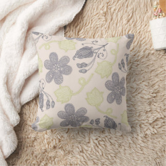 Modern mint groen ivoor grijs bloemen kussen