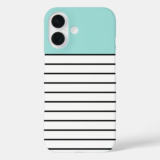 Modern Mint Groen Zwart Wit Stripes Patroon Case-Mate iPhone Case (Achterkant)