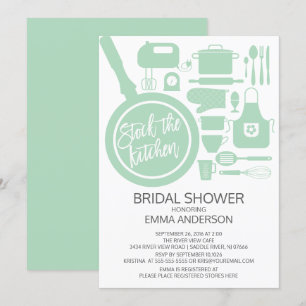 Modern Mint Kitchen Bridal Shower Kaart