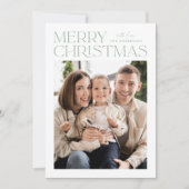 Modern Mint Merry-kerstfoto Feestdagenkaart (Voorkant)