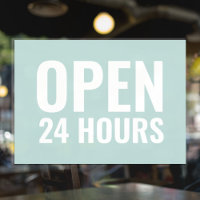 Modern Mint “Open 24 Uur” Bord