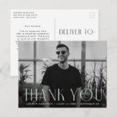 Modern Mint Photo Afstuderen Dank u Briefkaart (Voorkant / Achterkant)