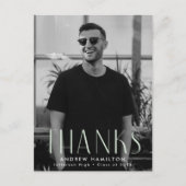 Modern Mint Photo Afstuderen Dank u Briefkaart (Voorkant)