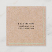 Modern Mint PRINTED Kraft Square Visitekaartje (Achterkant)
