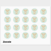 Modern Mint Sinaasappel Baby shower Custom Bedankt Ronde Sticker (Vel)