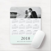 Modern Mint Stripe 2018 Agenda en foto Muismat (Met muis)