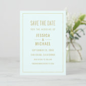 Modern Mint Turquoise Elegant Simple Minimalist Save The Date (Staand voorkant)