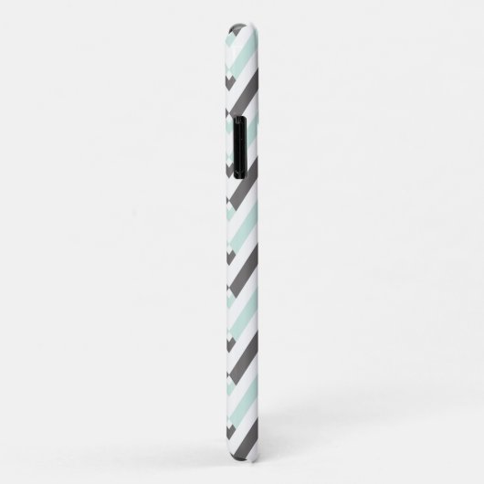 Modern Mint White Grey Geometric Chevron Design Case-Mate iPhone Case (Achterkant/rechts)