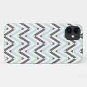 Modern Mint White Grey Geometric Chevron Design Case-Mate iPhone Case (Achterkant (horizontaal))