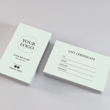 Modern Mint Zakelijk Logo Giftcertificaat