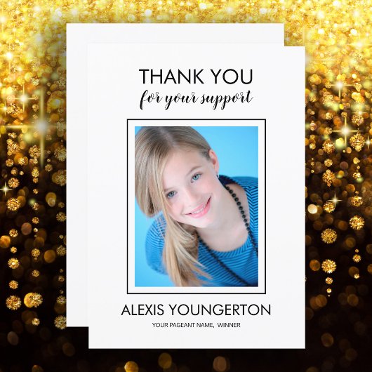 Modern Miss Pageant Dank je wel White Bedankkaart