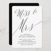 Modern Miss to Mrs Vrijgezellenfeest Kaart (Voorkant / Achterkant)