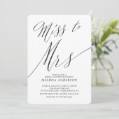 Modern Miss to Mrs Vrijgezellenfeest Kaart (Staand voorkant)