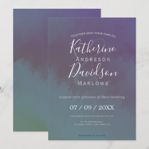 Modern Mist Minimalist Wedding Kaart