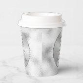 Modern mistig lichtgrijs Jubileum-25e glasplaat Papieren Bekers (Rechts)