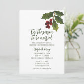 Modern Mistletoe Vrijgezellenfeest | Kerstmis Holl Kaart (Staand voorkant)