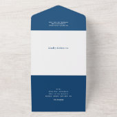 Modern Mitzvah Navy Blue ALL IN ONE INVITATION All In One Uitnodiging (Buitenkant)