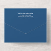 Modern Mitzvah Navy Blue ALL IN ONE INVITATION Uitnodiging (Achterkant)